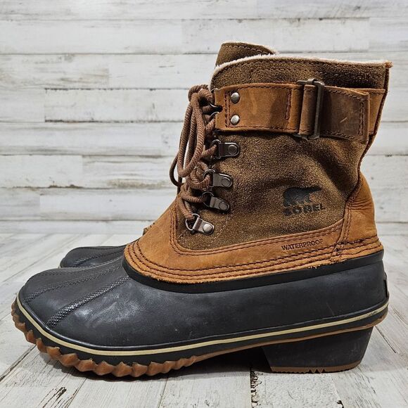 Sorel Winter Weather Duck Rain Outdoor Fancy Lace II Boots womens size 10 - Picture 5 of 9